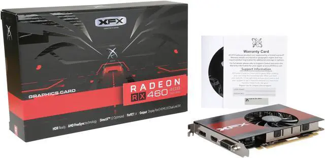 Alt view image 5 of 5 - XFX Radeon RX 460 4GB GDDR5 PCI Express 3.0 CrossFireX Support Graphics Card RX-460P4TFG5