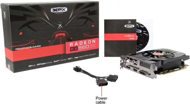 Alt view image 7 of 6 - XFX Radeon RX 560 4GB DDR5 PCI Express 3.0 Graphics Card RX-560P4SFG5