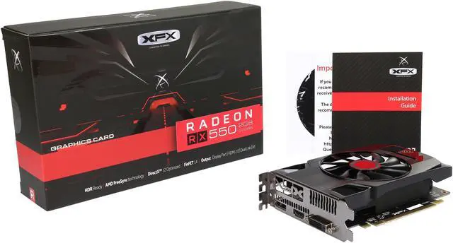 Alt view image 5 of 5 - XFX Radeon RX 550 2GB GDDR5 PCI-E Graphics Card RX-550P2SFG5