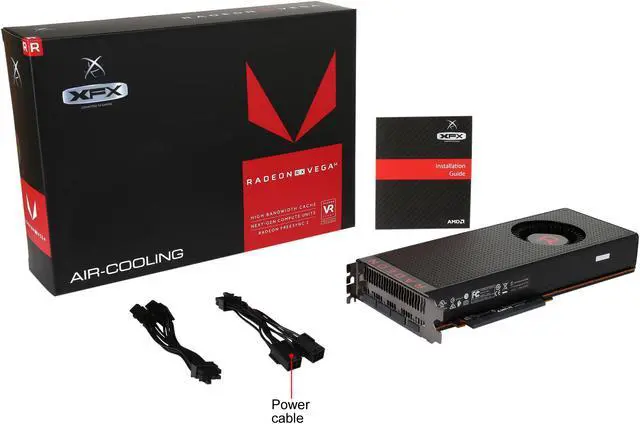 Alt view image 6 of 6 - XFX Radeon RX VEGA 64 DirectX 12 RX-VEGMTBFX6 8GB 2048-Bit HBM2 PCI Express 3.0 CrossFireX Support Video Card Air Cooler (Black Design)