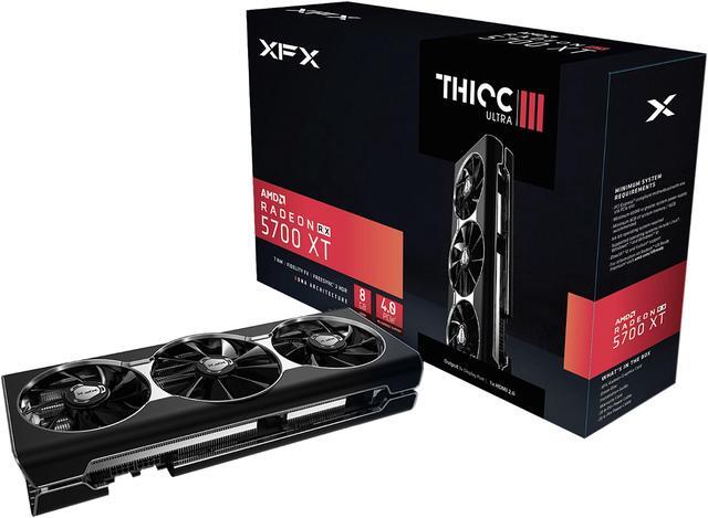 Alt view image 7 of 7 - XFX RX 5700 XT THICC III ULTRA 8GB BOOST UP TO 2025 MHz GDDR6 3xDP HDMI Video Card