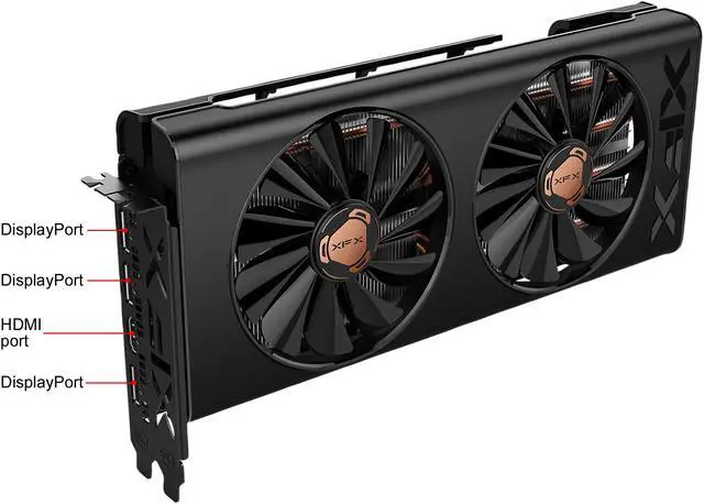 Alt view image 2 of 4 - XFX RX 5600 XT THICC II PRO 6GB GDDR6 BOOST UP TO 1620 MHz 3xDP HDMI