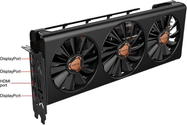 Alt view image 2 of 4 - XFX Radeon RX 5600 XT THICC III PRO - RX-56XT6TF48 Video Card - 14GBPS 6GB BOOST UP TO 1750M D6 3xDP HDMI