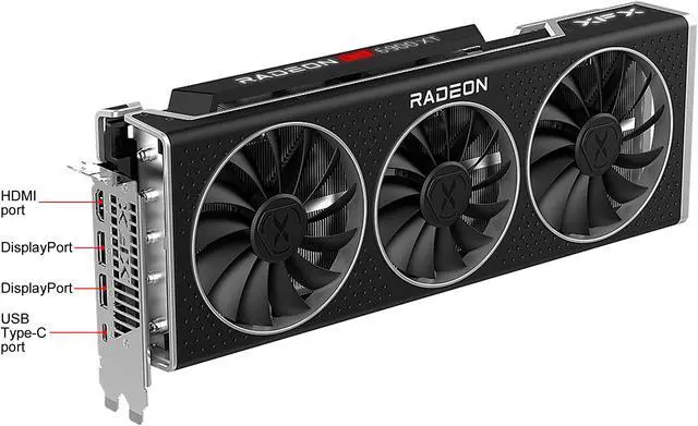 Alt view image 2 of 4 - XFX Speedster MERC319 AMD Radeon RX 6900 XT ULTRA Gaming Graphics Card with 16GB GDDR6, HDMI 2,1, 2 x DP, USB-C, AMD RDNA 2 (RX-69XTACUD9)