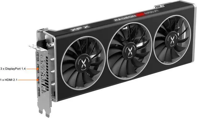 Alt view image 4 of 8 - XFX SPEEDSTER MERC319 AMD Radeon RX 6700 XT BLACK Gaming Graphics Card with 12GB GDDR6 HDMI 3xDP, AMD RDNA 2 (RX-67XTYTBDP)