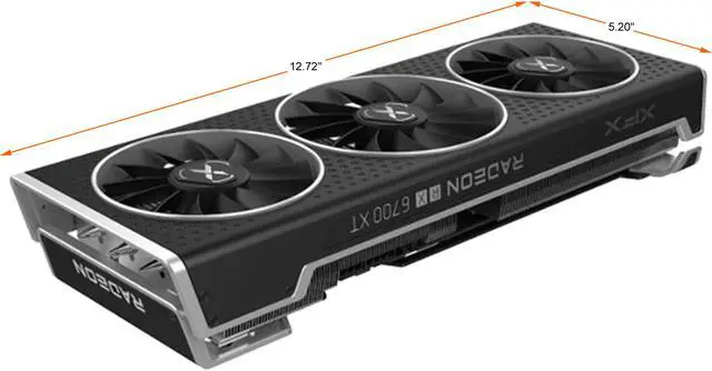 Alt view image 3 of 6 - XFX SPEEDSTER QICK319 AMD Radeon RX 6700 XT BLACK Gaming Graphics Card with 12GB GDDR6, HDMI 3 x DP, AMD RDNA 2