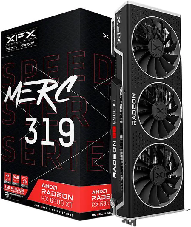 Alt view image 10 of 10 - XFX SPEEDSTER MERC319 AMD Radeon RX 6900 XT LIMITED BLACK Gaming Graphics Card with 16GB GDDR6, AMD RDNA 2, RX-69XTACSD9