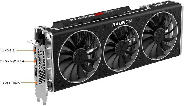 Alt view image 5 of 8 - XFX SPEEDSTER MERC319 AMD Radeon RX 6900 XT LIMITED BLACK Gaming Graphics Card with 16GB GDDR6, AMD RDNA 2, RX-69XTACSD9