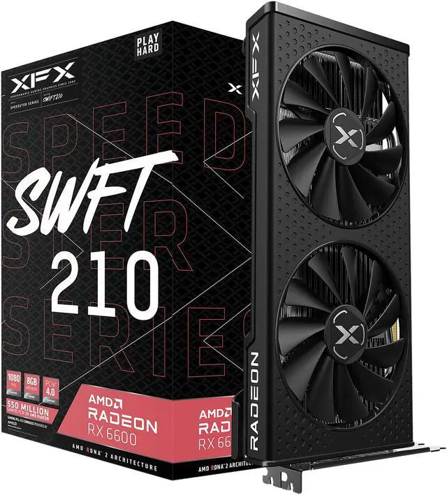 Alt view image 6 of 7 - XFX SPEEDSTER SWFT 210 Radeon RX 6600 8GB GDDR6 PCI Express 4.0 Graphics Card RX-66XL8LFDQ