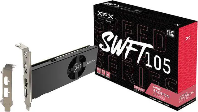 Alt view image 6 of 6 - XFX SPEEDSTER SWFT105 Radeon RX 6400 4GB GDDR6 PCI Express 4.0 Low Profile Graphics Card RX-64XL4SFG2