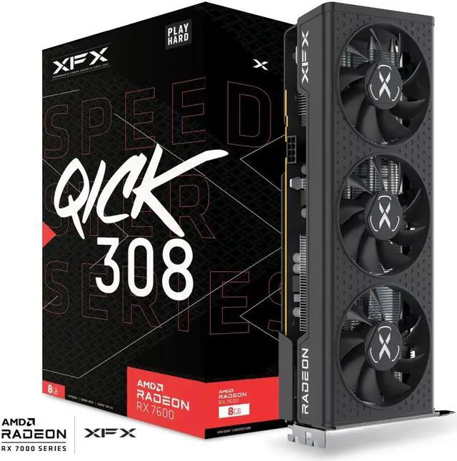 Alt view image 8 of 8 - XFX SPEEDSTER QICK308 RADEON RX 7600 BLACK Gaming Graphics Card RX-76PQICKBY