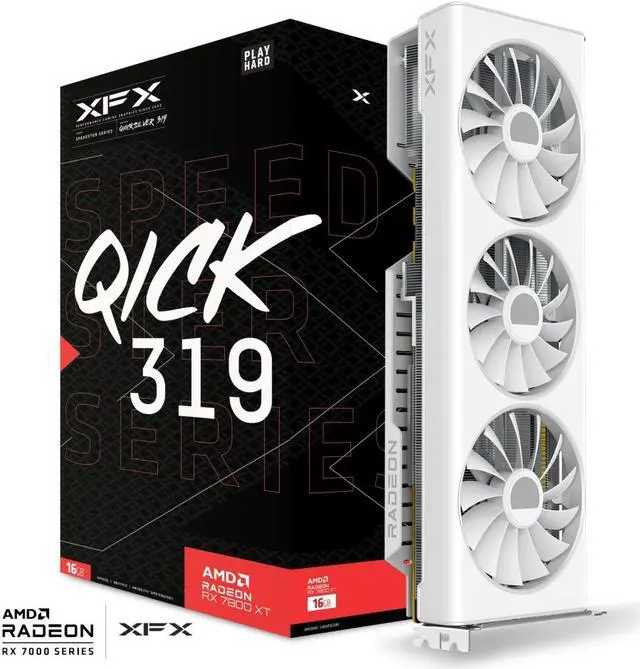 Alt view image 9 of 9 - XFX SPEEDSTER QICK319 Radeon RX 7800 XT 16GB GDDR6 PCI Express 4.0 x16 ATX Graphics Card RX-78TQICKW9