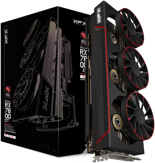Alt view image 10 of 10 - XFX QUICKSILVER Magnetic Air Radeon RX 7800 XT 16GB GDDR6 PCI Express 4.0 x16 ATX Graphics Card RX-78TMAIRF9