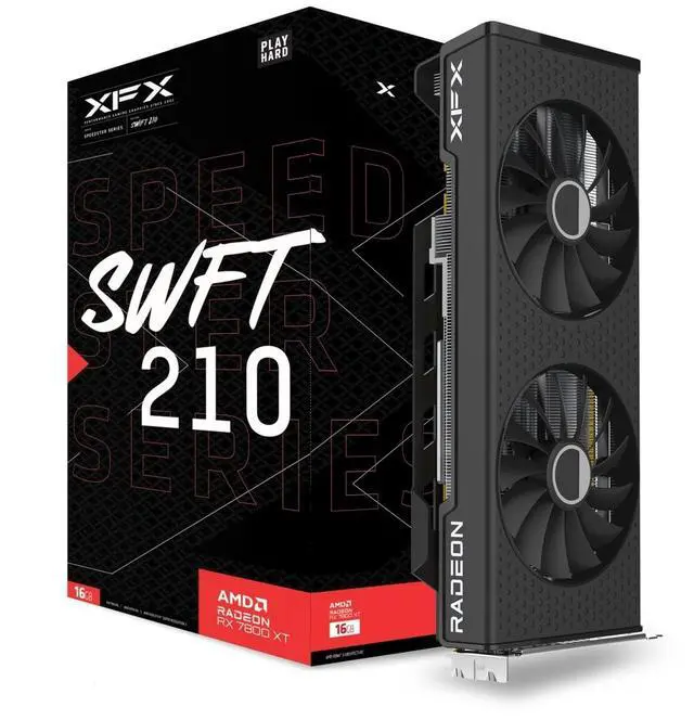 Alt view image 9 of 9 - XFX SPEEDSTER SWFT210 Radeon RX 7800 XT 16GB GDDR6 PCI Express 4.0 x16 ATX Graphics Card RX-78TSWFTFP