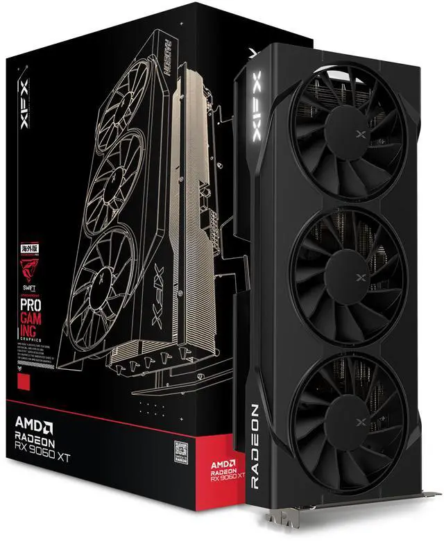 Alt view image 7 of 7 - XFX SWIFT Radeon RX 9060 XT 8GB GDDR6 PCI Express 5.0 x16 ATX Graphics Card SWIFT RX 9060 XT OC Triple Fan