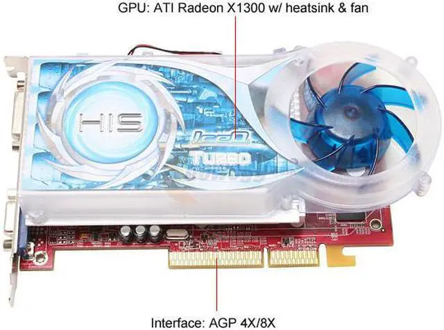 Alt view image 3 of 6 - HIS Radeon X1300 256MB GDDR2 AGP 4X/8X Graphics Card H130QT256AN