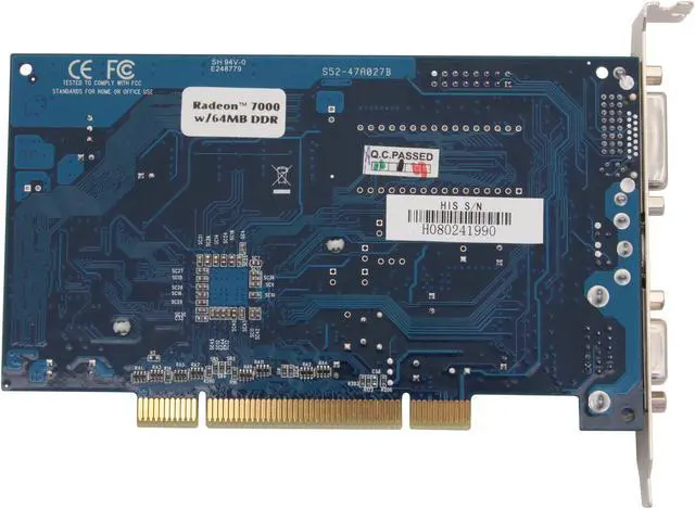 Alt view image 4 of 6 - HIS Radeon 7000 64MB DDR PCI Graphics Card H700H64-1TOPN