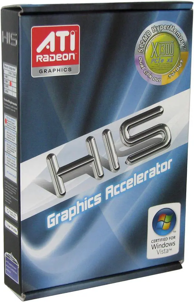 Alt view image 5 of 5 - HIS Radeon X1300 512MB (128MB Onboard) GDDR2 PCI Express x1 Graphics Card H130HMF128E1N