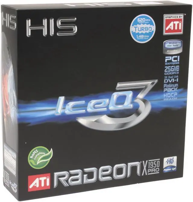 Alt view image 7 of 7 - HIS Radeon X1950PRO 256MB GDDR3 PCI Express x16 CrossFireX Support Graphics Card H195PRQT256DDN-R
