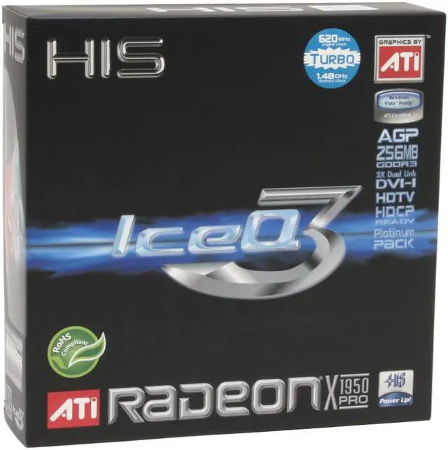Alt view image 7 of 7 - HIS Radeon X1950PRO 256MB GDDR3 AGP 8X Graphics Card H195PRQT256DDAN-R