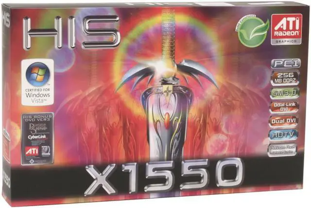 Alt view image 7 of 7 - HIS Radeon X1550 256MB GDDR2 PCI Low Profile Graphics Card H155F256EDDPLN-R