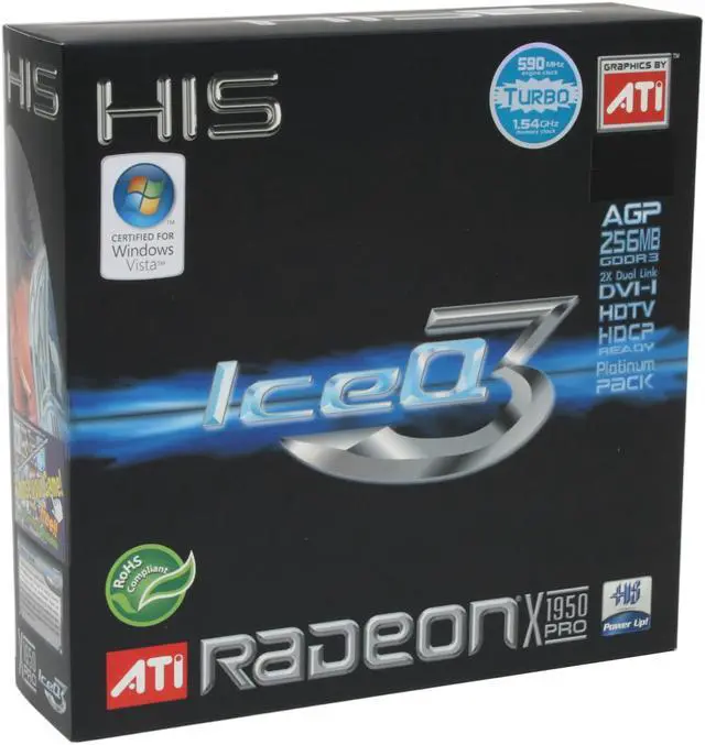 Alt view image 6 of 6 - HIS Radeon X1950PRO 256MB GDDR3 AGP 8X Graphics Card H195PRQT256DDAN-R-V2