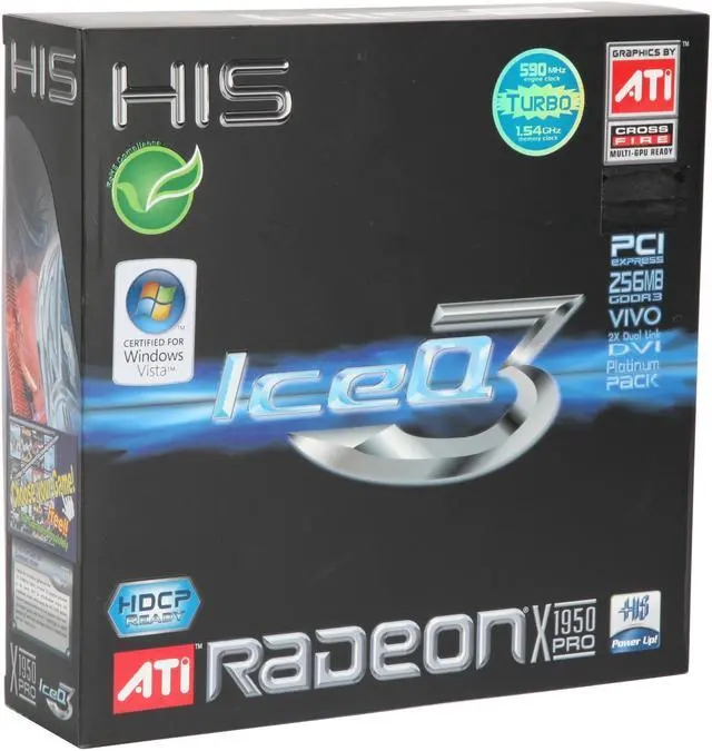 Alt view image 7 of 7 - HIS Radeon X1950PRO 256MB GDDR3 PCI Express x16 CrossFireX Support Graphics Card H195PRQT256DVN-R-V2