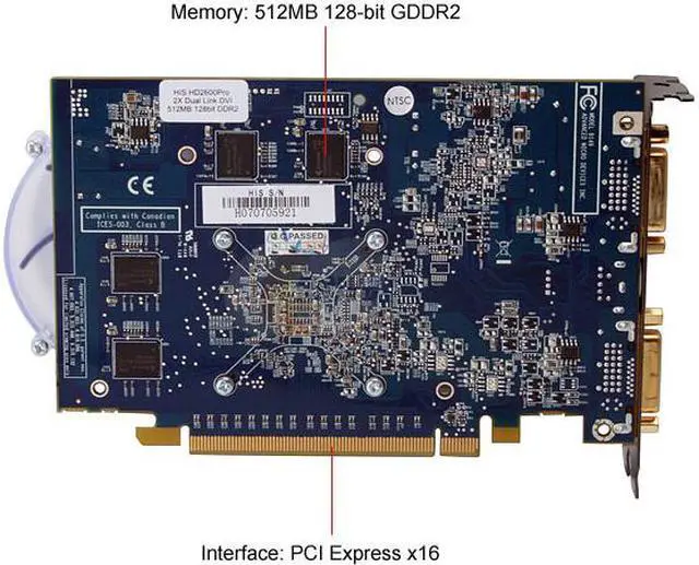 Alt view image 4 of 4 - HIS Radeon HD 2600PRO 512MB GDDR2 PCI Express x16 Graphics Card H260PRQT512DDN-R