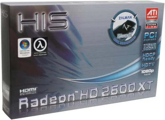 Alt view image 7 of 7 - HIS Radeon HD 2600XT 512MB GDDR3 PCI Express x16 CrossFireX Support Graphics Card H260XTP512DDN-R