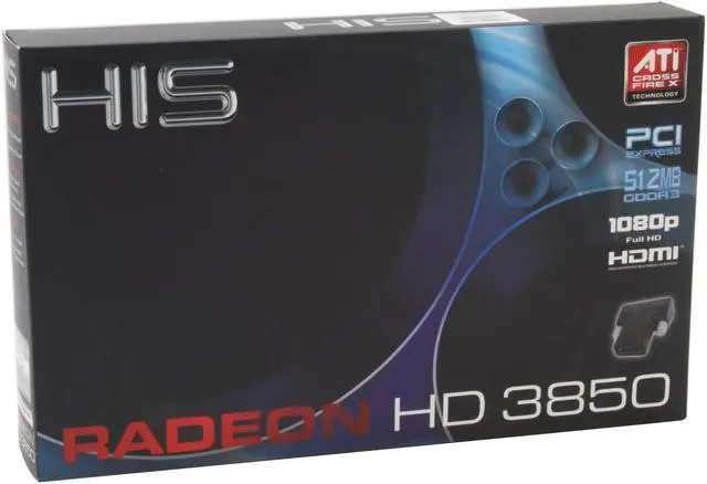 Alt view image 8 of 8 - HIS Radeon HD 3850 512MB GDDR3 PCI Express 2.0 x16 CrossFireX Support Graphics Card H385F512NP