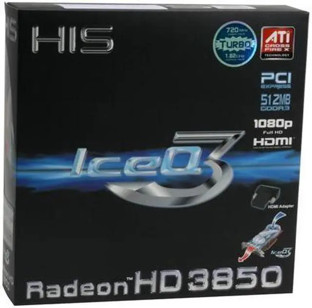 Alt view image 10 of 10 - HIS Radeon HD 3850 512MB GDDR3 PCI Express 2.0 x16 CrossFireX Support Graphics Card H385Q512NP