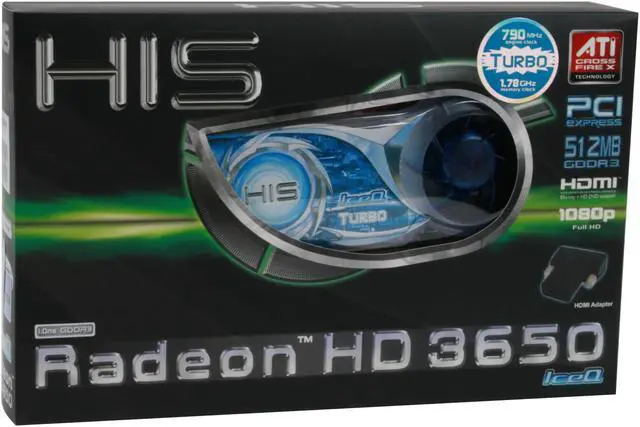 Alt view image 8 of 8 - HIS Radeon HD 3650 512MB GDDR3 PCI Express 2.0 x16 CrossFireX Support Graphics Card H365Q512GNP