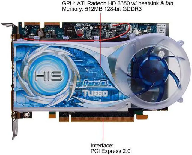 Alt view image 4 of 8 - HIS Radeon HD 3650 512MB GDDR3 PCI Express 2.0 x16 CrossFireX Support Graphics Card H365Q512GNP