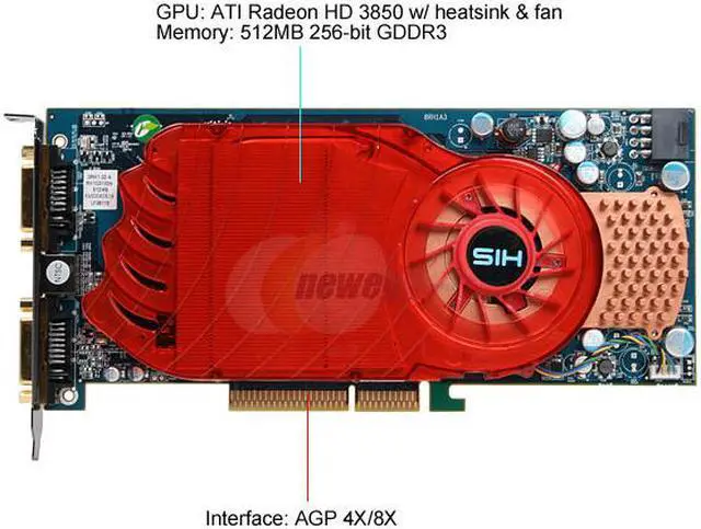 Alt view image 3 of 8 - HIS Radeon HD 3850 512MB GDDR3 AGP 4X/8X Graphics Card H385F512ANP
