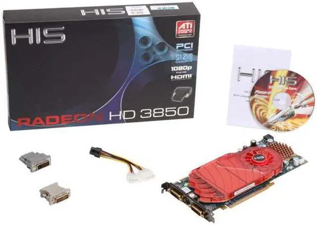 Alt view image 2 of 2 - HIS Radeon HD 3850 512MB GDDR3 PCI Express 2.0 x16 CrossFireX Support Graphics Card H385FS512NP