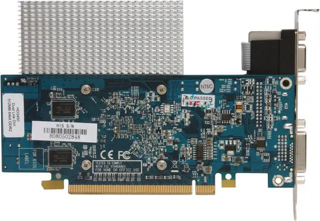 Alt view image 2 of 3 - HIS Radeon HD 3450 512MB GDDR2 PCI Express 2.0 x16 Graphics Card H345H512NS