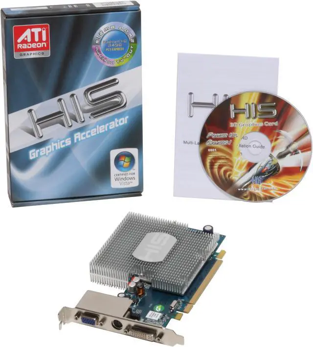 Alt view image 3 of 3 - HIS Radeon HD 3450 512MB GDDR2 PCI Express 2.0 x16 Graphics Card H345H512NS