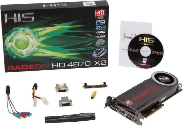 Alt view image 6 of 6 - HIS Radeon HD 4870 X2 2GB GDDR5 PCI Express 2.0 x16 CrossFireX Support Graphics Card H487X2F2GP