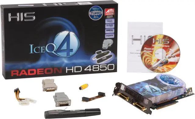 Alt view image 6 of 6 - HIS Radeon HD 4850 512MB GDDR3 PCI Express 2.0 x16 CrossFireX Support Graphics Card H485QT512P