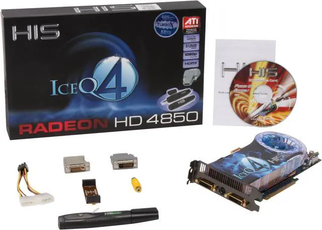 Alt view image 6 of 6 - HIS Radeon HD 4850 512MB GDDR3 PCI Express 2.0 x16 CrossFireX Support Graphics Card H485QX512P