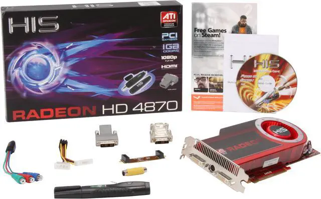 Alt view image 6 of 6 - HIS Radeon HD 4870 1GB GDDR5 PCI Express 2.0 x16 CrossFireX Support Graphics Card H487F1GP