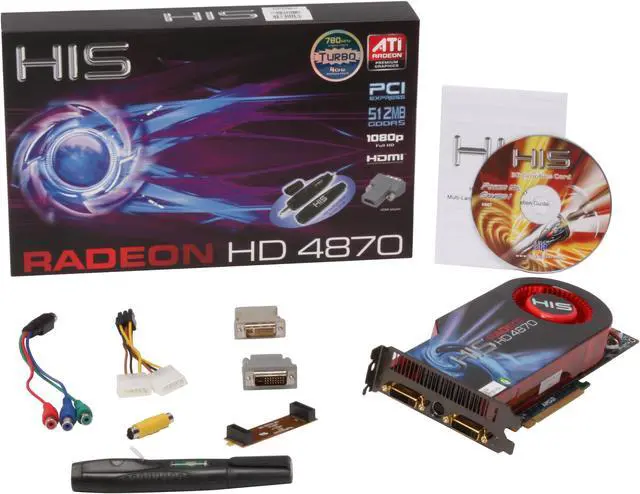 Alt view image 6 of 6 - HIS Radeon HD 4870 512MB GDDR5 PCI Express 2.0 x16 CrossFireX Support Graphics Card H487FT512P