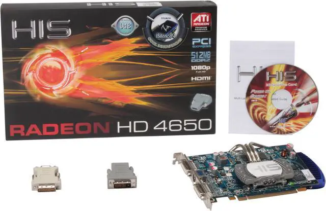 Alt view image 5 of 5 - HIS Radeon HD 4650 512MB GDDR2 PCI Express 2.0 x16 CrossFireX Support Graphics Card H465P512P