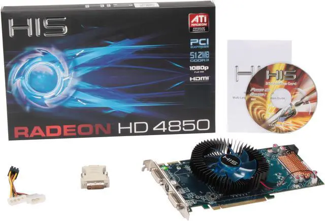 Alt view image 6 of 6 - HIS Radeon HD 4850 512MB GDDR3 PCI Express 2.0 x16 CrossFireX Support Graphics Card H485FN512P
