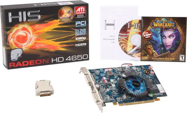 Alt view image 5 of 5 - HIS Radeon HD 4650 512MB DDR2 PCI Express 2.0 x16 CrossFireX Support Graphics Card H465FS512P