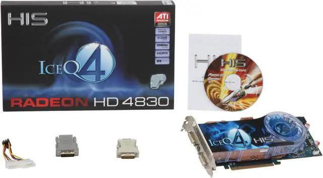 Alt view image 6 of 6 - HIS Radeon HD 4830 512MB GDDR3 PCI Express 2.0 x16 CrossFireX Support Graphics Card H483QS512P