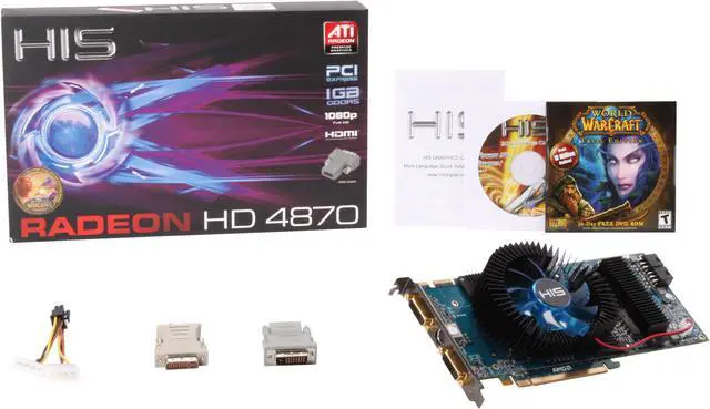 Alt view image 6 of 6 - HIS Radeon HD 4870 1GB GDDR5 PCI Express 2.0 x16 CrossFireX Support Graphics Card H487FN1GP