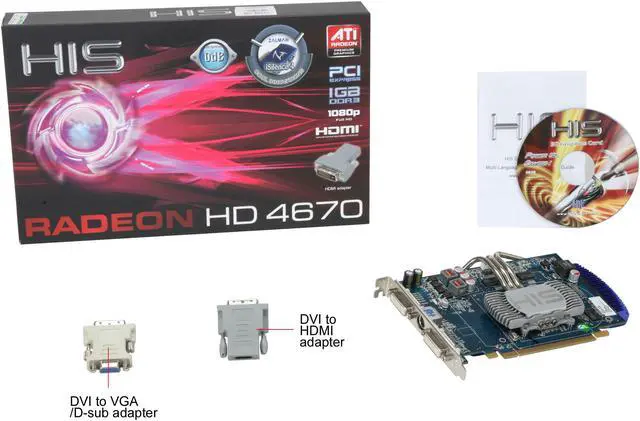 Alt view image 5 of 5 - HIS Radeon HD 4670 1GB DDR3 PCI Express 2.0 x16 CrossFireX Support Graphics Card H467PS1GP