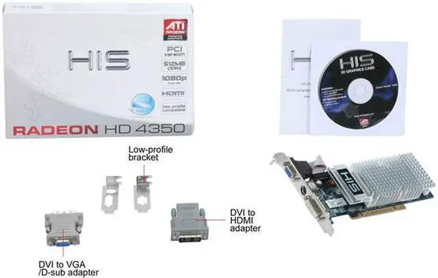 Alt view image 5 of 5 - HIS Radeon HD 4350 512MB DDR2 PCI Low Profile Ready Graphics Card H435H512PP
