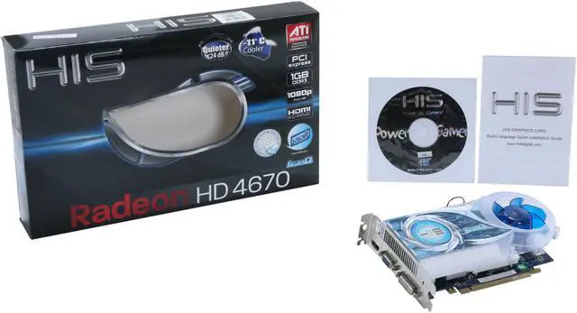 Alt view image 6 of 6 - HIS Radeon HD 4670 1GB DDR3 PCI Express 2.0 x16 CrossFireX Support Graphics Card H467QS1GH
